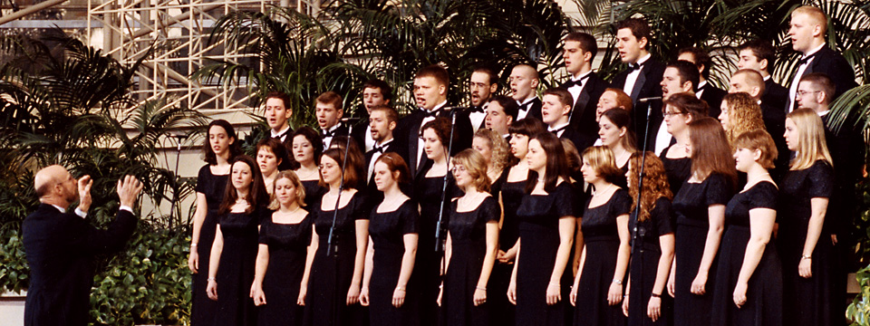 2002 tour choir at Crystal Cathedral